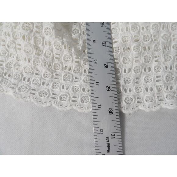 Anthropologie HD in Paris Dress 00 Mini Eyelet Halter White Cottage Core Coquett - Picture 8 of 16